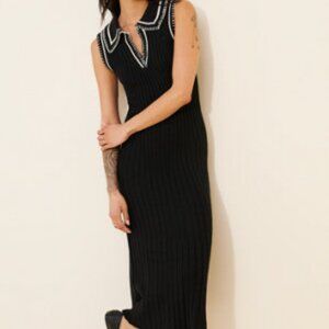 Free People Granger Polo Sweater Midi Dress Size L Large